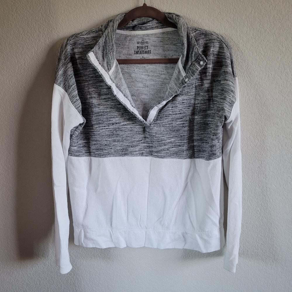 Half Button Up Pullover Sweatshirt